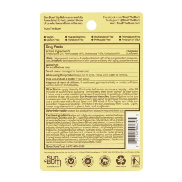 SUN BUM 3 Sunscreen Lip Balms NWT - Picture 2 of 2